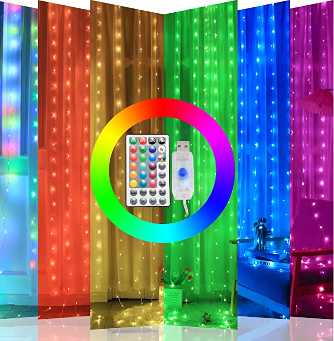 Curtain lights on sale color changing