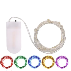 5m 50 LEDs Flat Battery Silver Wire Seed Fairy Lights