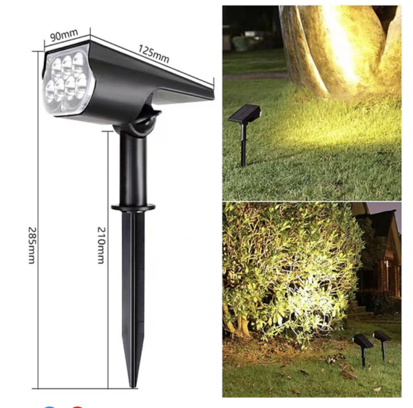 Solar 7 LED OutdoorGarden Projector Spotlight Warm White