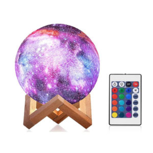 3D 15cm Galaxy Moon Night Light 16 Colour Rechargeable + Tough and Remote Control