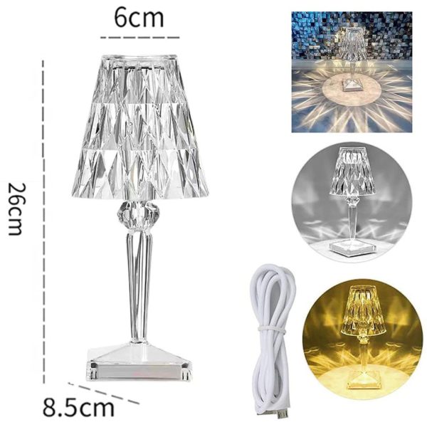 3 colour diamond crystal lamp