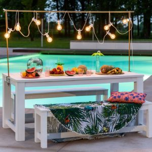 White Cable Connectable Weatherproof Outdoor Festoon Lights