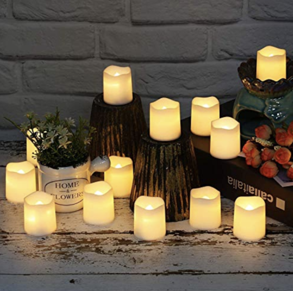 12 Pcs 4.5cm Height Battery Operated LED Tea Light Candles