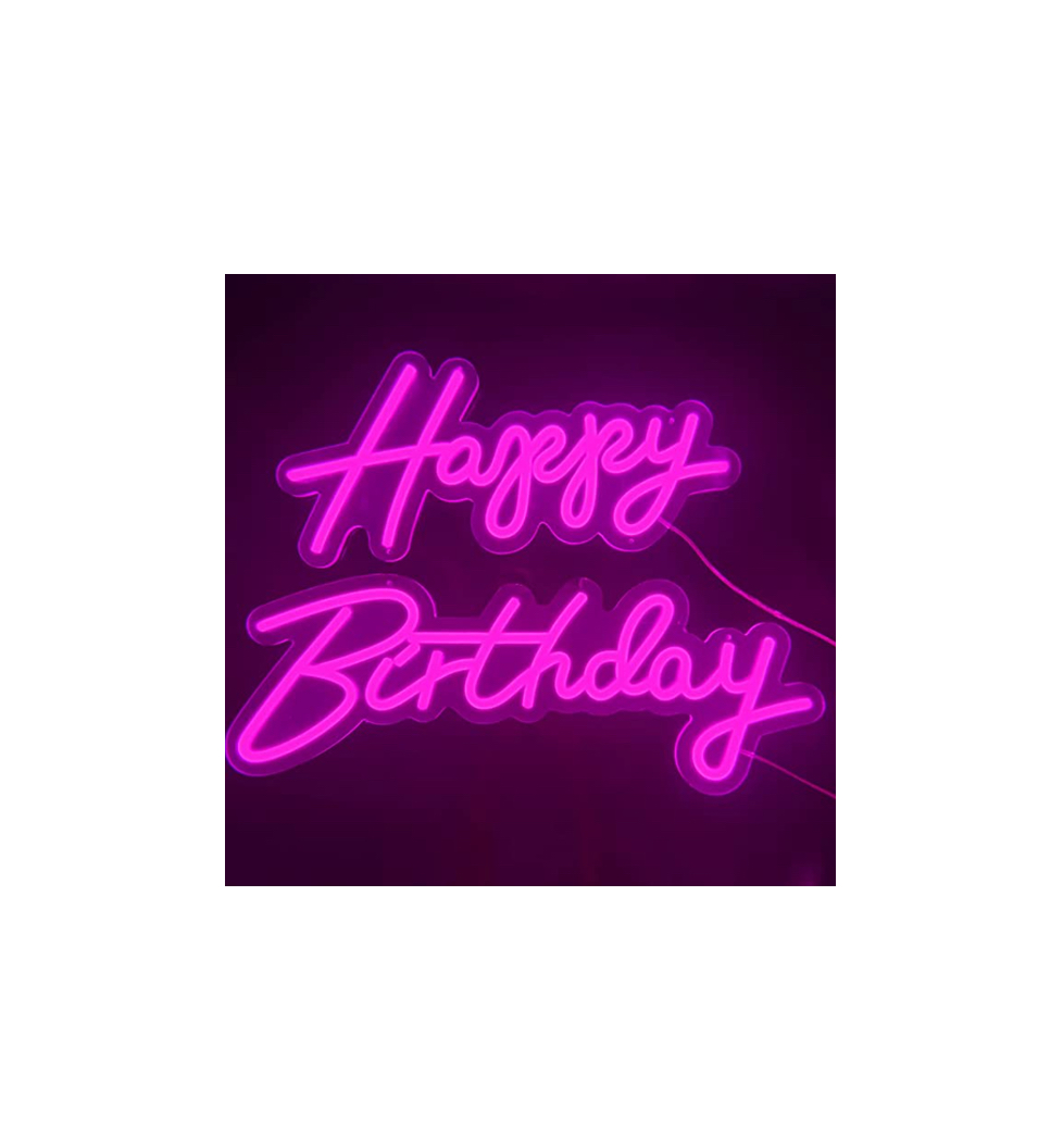 "Happy Birthday" USB Neon Sign Light Wall Decor